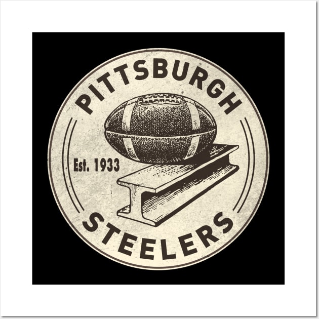 Vintage Pittsburgh Steelers 3 by Buck Tee Wall Art by Buck Tee